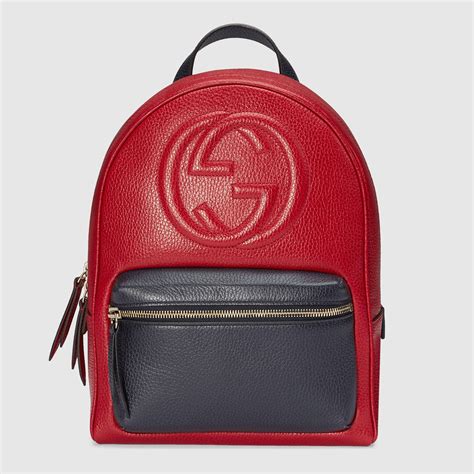 leather red gucci backpack